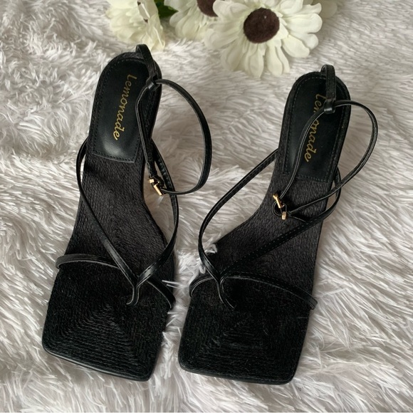 BLACK STRAPPY HEELS SHOES - Picture 3 of 7